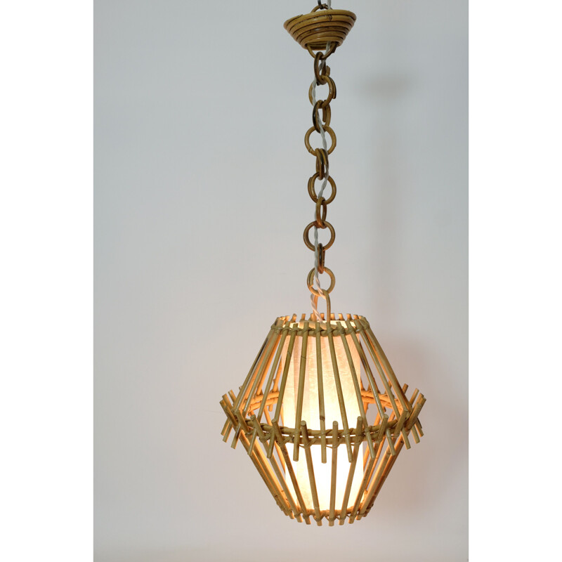Vintage rotan hanglamp, 1960