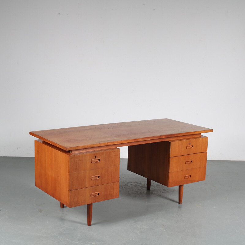 Mid century Danish teak desk, 1950s