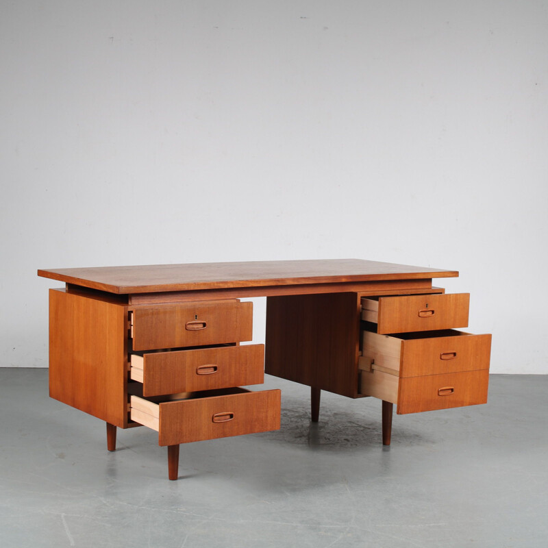 Mid century Danish teak desk, 1950s