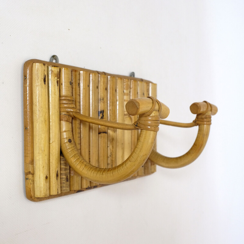 Vintage rattan coat rack, 1960-1970