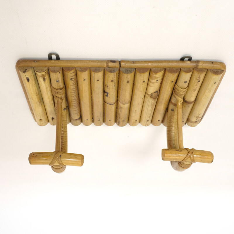 Vintage rattan coat rack, 1960-1970