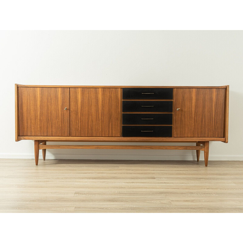 Vintage three-door walnut sideboard, Germany 1960