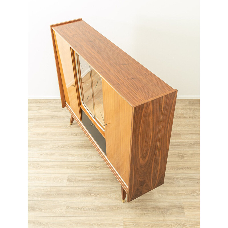 Vintage walnut highboard with two cabinet doors, Germany 1950s