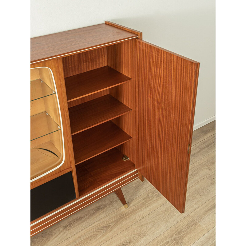 Vintage walnut highboard with two cabinet doors, Germany 1950s