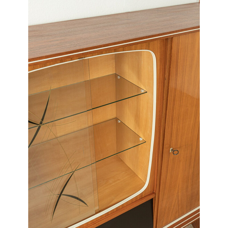 Vintage walnut highboard with two cabinet doors, Germany 1950s