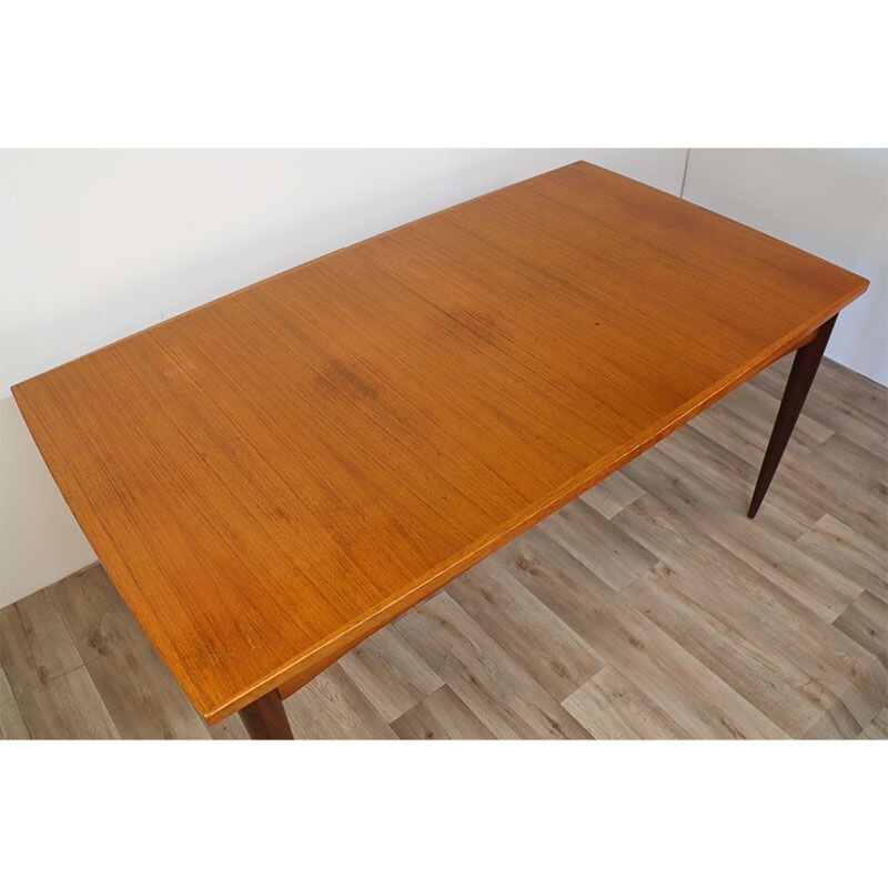 Vintage Scandinavian extendable table in teak, 1960s