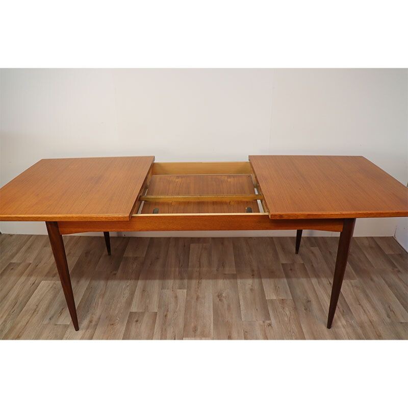 Vintage Scandinavian extendable table in teak, 1960s