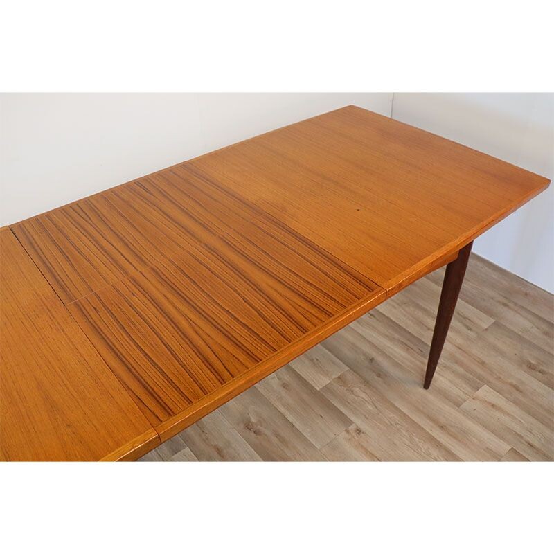 Vintage Scandinavian extendable table in teak, 1960s