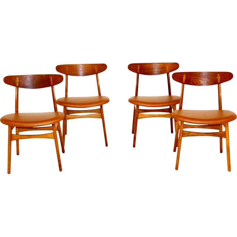 Set of 4 vintage teak chairs, Sweden 1960