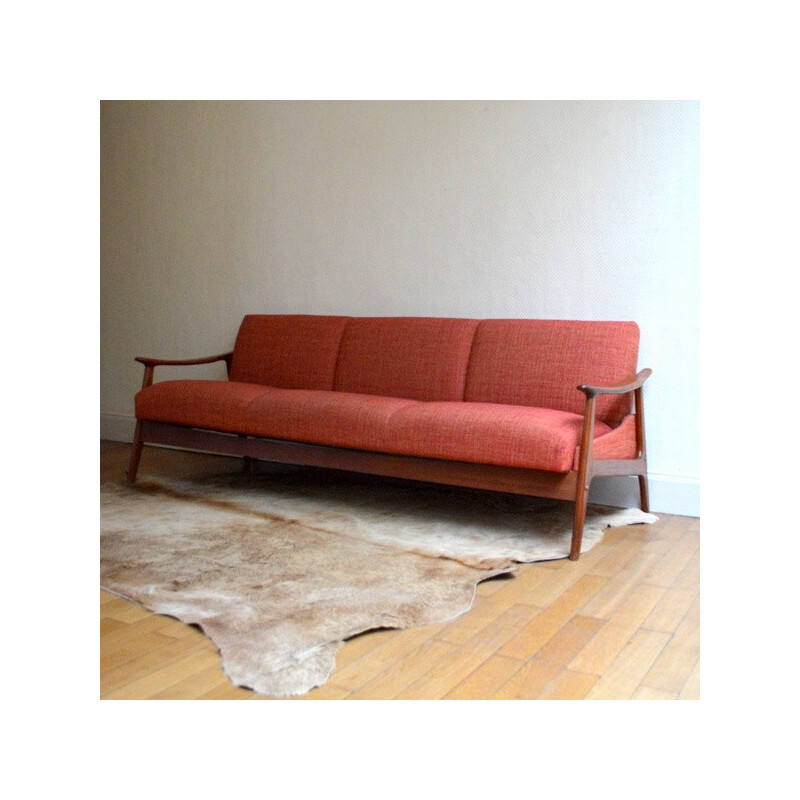 Scandinavian sofa 3 seater convertible - 1960s