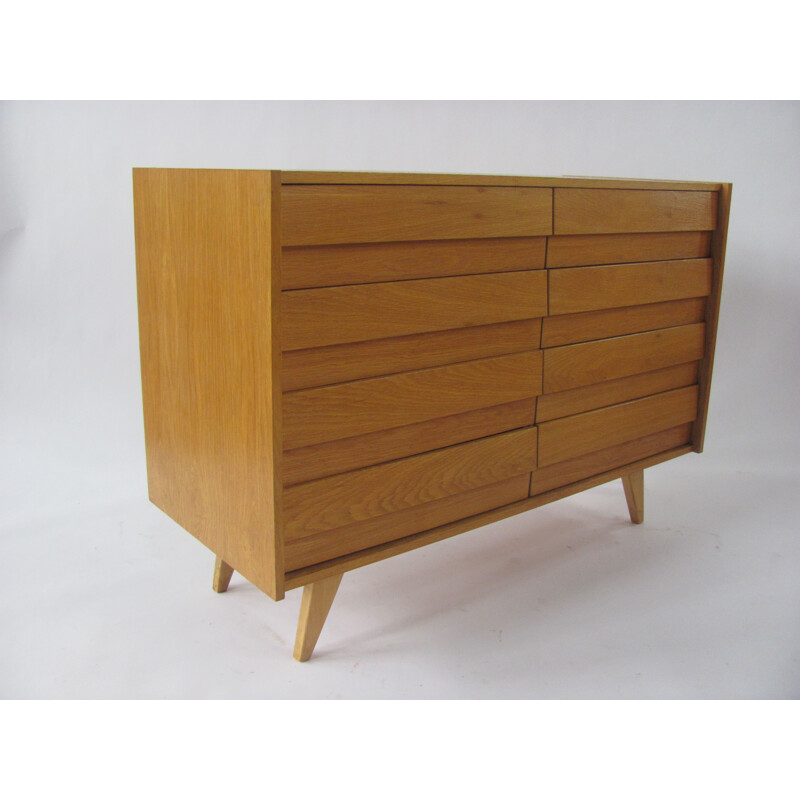 Vintage oakwood chest of drawers by Jiroutek for Interier Praha, Czechoslovakia 1960s