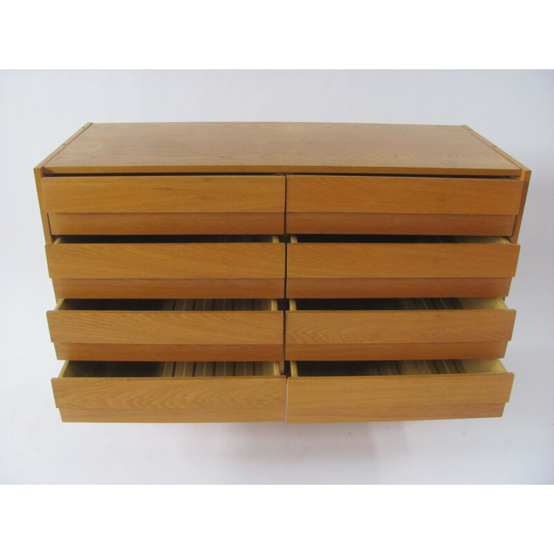 Vintage oakwood chest of drawers by Jiroutek for Interier Praha, Czechoslovakia 1960s