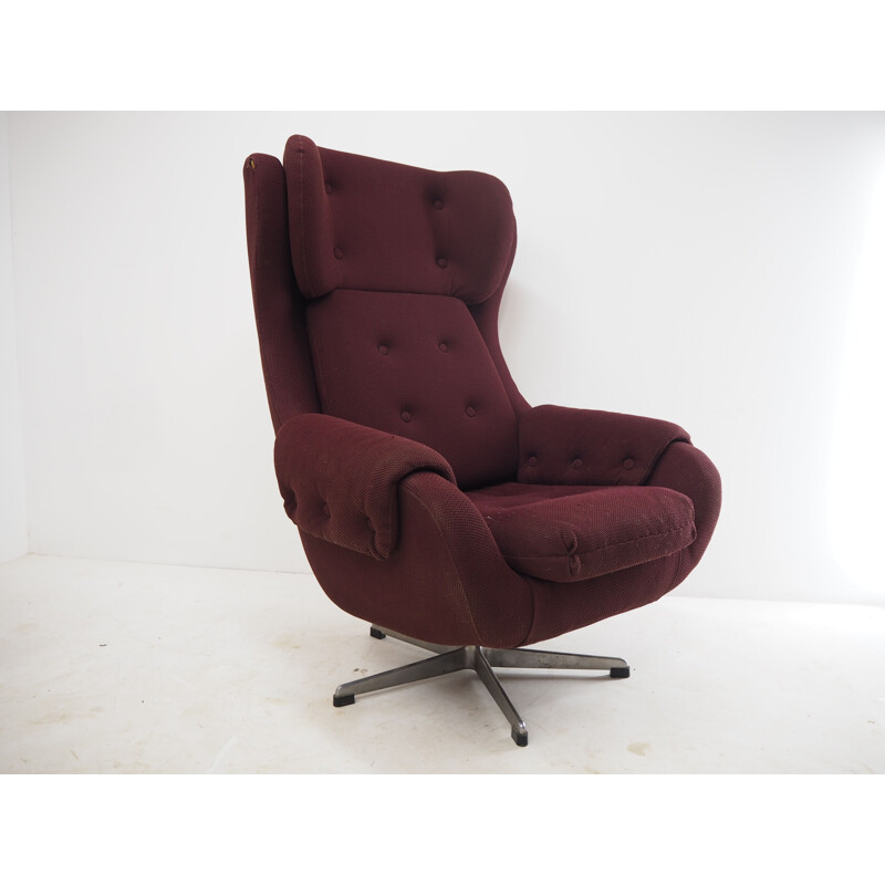 Mid century swivel armchair, Czechoslovakia 1960s