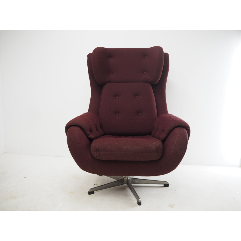Mid century swivel armchair, Czechoslovakia 1960s