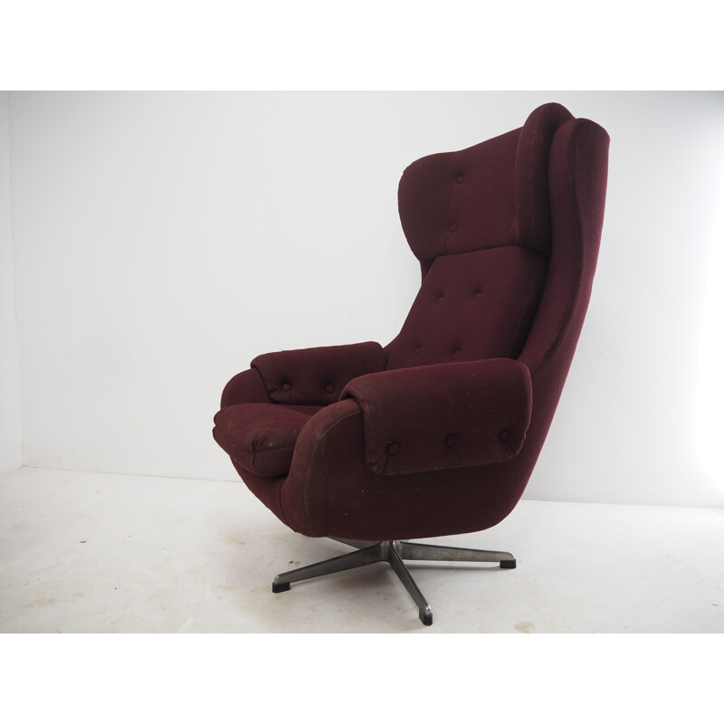 Mid century swivel armchair, Czechoslovakia 1960s