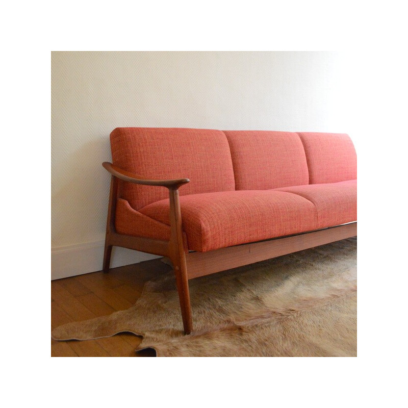 Scandinavian sofa 3 seater convertible - 1960s