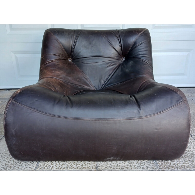 Vintage leather armchair, 1970