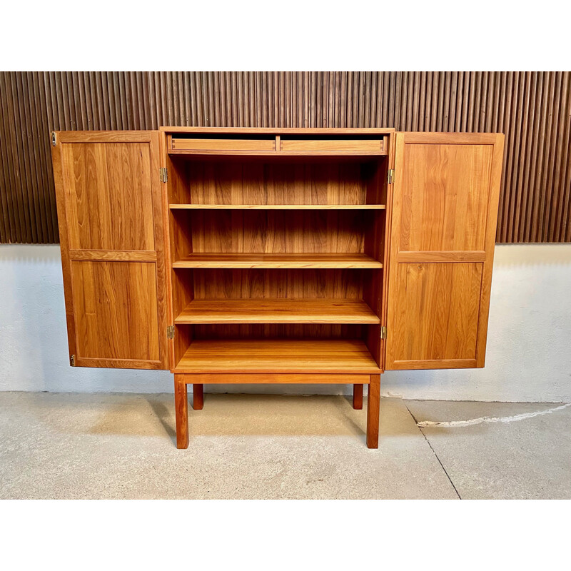 Vintage teak cabinet with brassed metal details, Denmark 1960