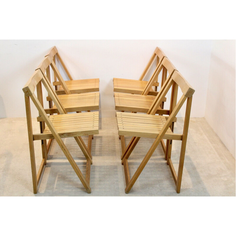 Mid century beechwood folding chair by Aldo Jacober for Alberto Bazzani