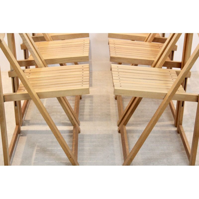 Mid century beechwood folding chair by Aldo Jacober for Alberto Bazzani