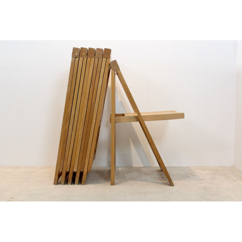 Mid century beechwood folding chair by Aldo Jacober for Alberto Bazzani