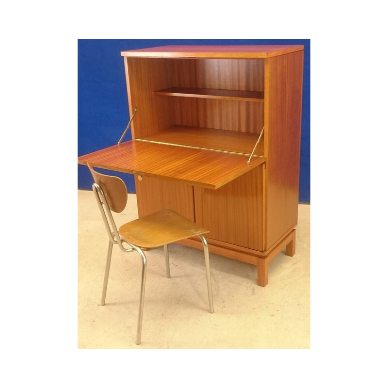 Alveole secretary desk in exotoc wood - 1950s