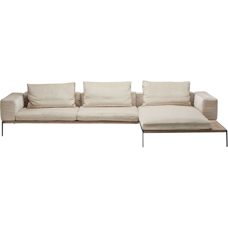 Mid century Lifesteel white three seater sofa by Antonio Citterio for Flexform, 2018