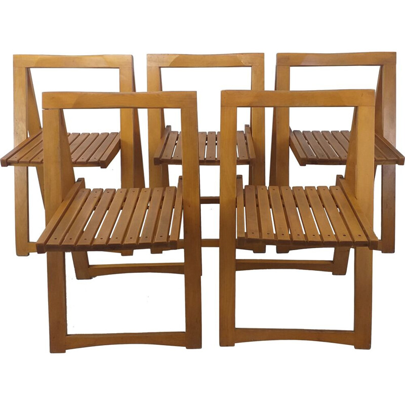 Set of 5 vintage folding chairs by Aldo Jacober, 1970