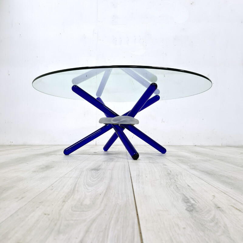 Vintage Harlequin coffee table in Murano glass by Maurice Barilone for 'Reflex, Italy 1990