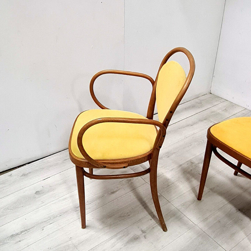 Conjunto de 9 cadeiras Thonet 215 P vintage, Áustria 1970