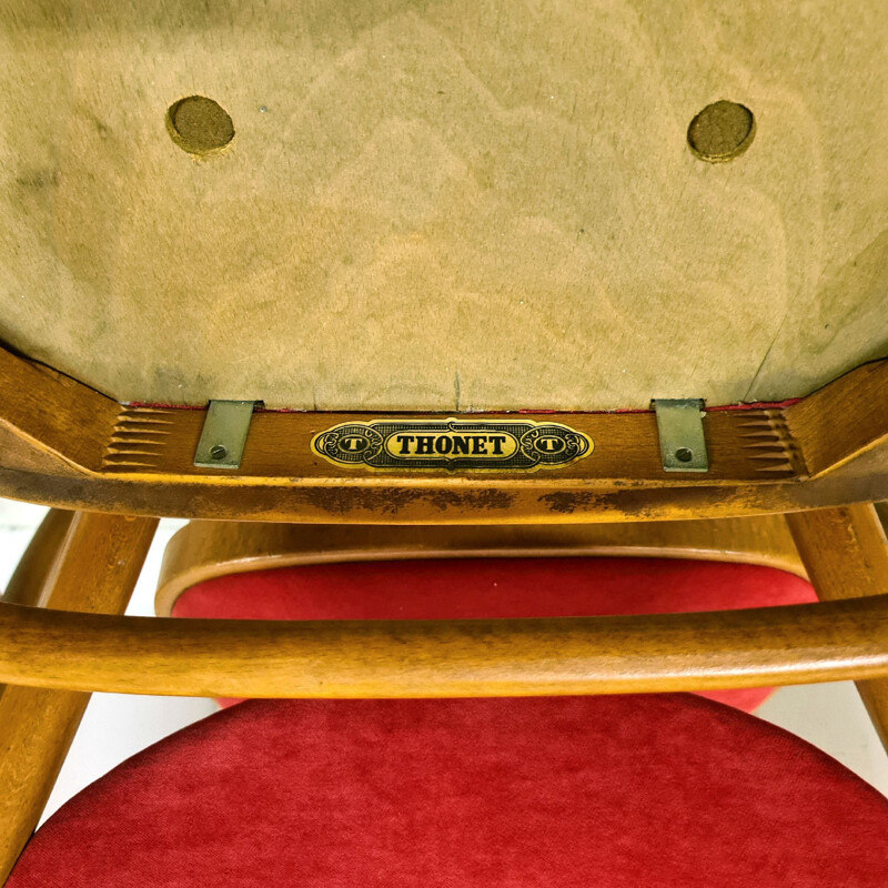 Set di 9 sedie vintage Thonet 215 P, Austria 1970