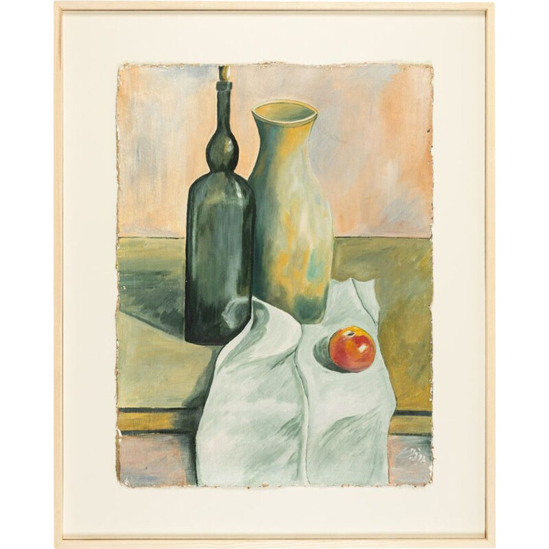 Vintage oil on plate Still Life, 1920s