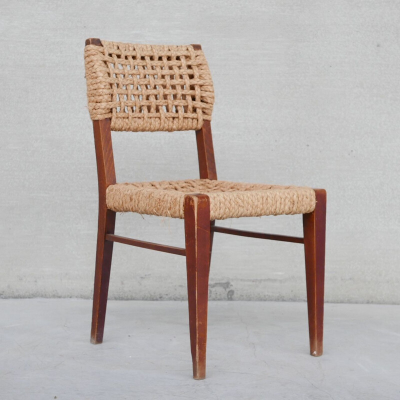 Ensemble de 6 chaises françaises vintage par Audoux-Minet, 1960