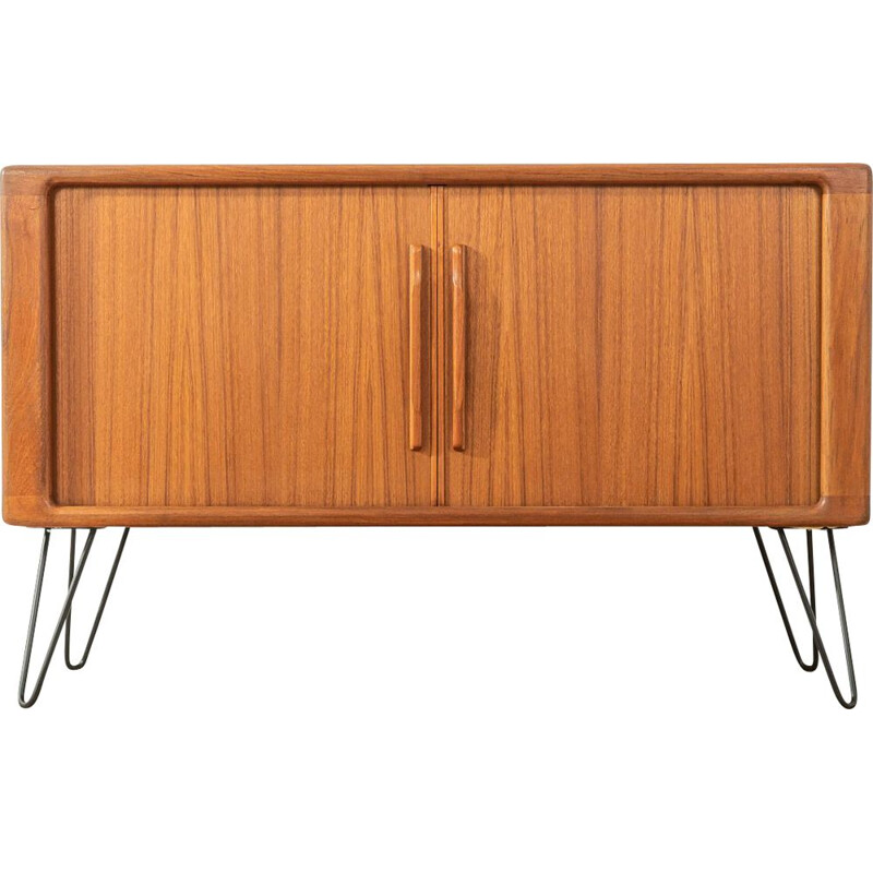 Mid century teak sideboard with two tambour doors by Dyrlund, Denmark 1960s