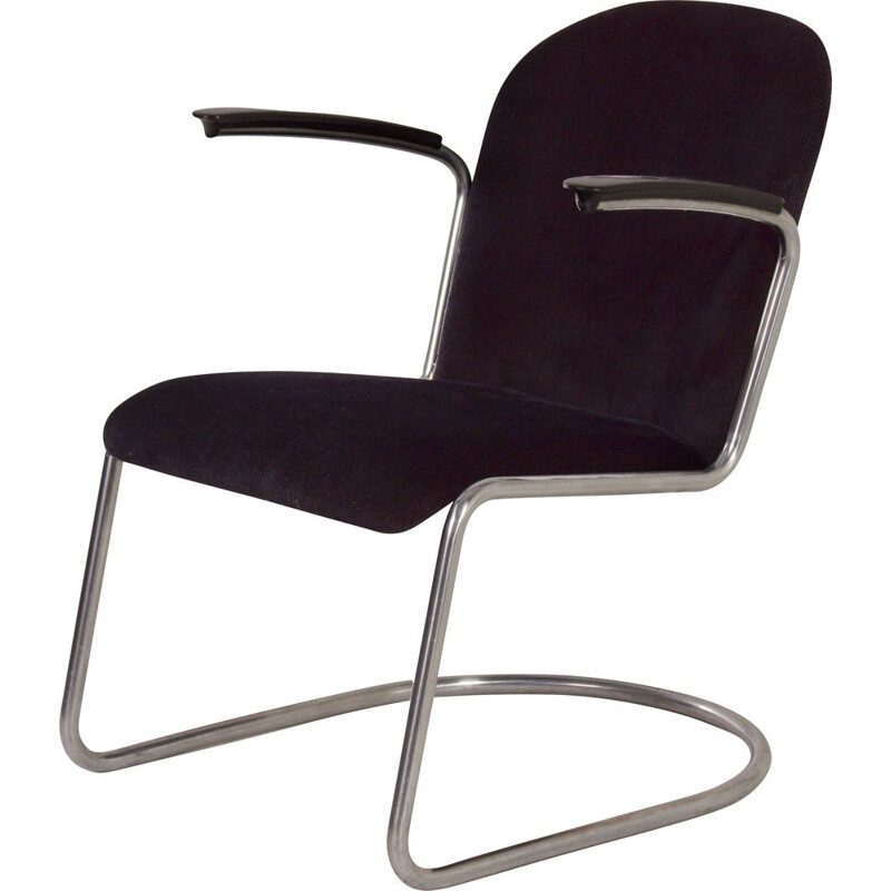 Freischwinger 413 Vintage Sessel von W.H. Gispen für Gispen, 1950