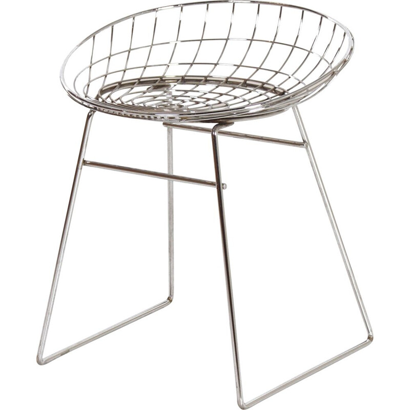 Vintage KM05 wire stool by Cees Braakman and Adriaan Dekker for Pastoe, 1950s