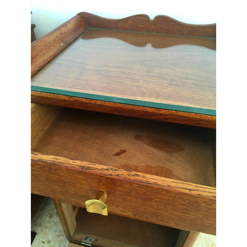 Pair of vintage oak night stands, 1950