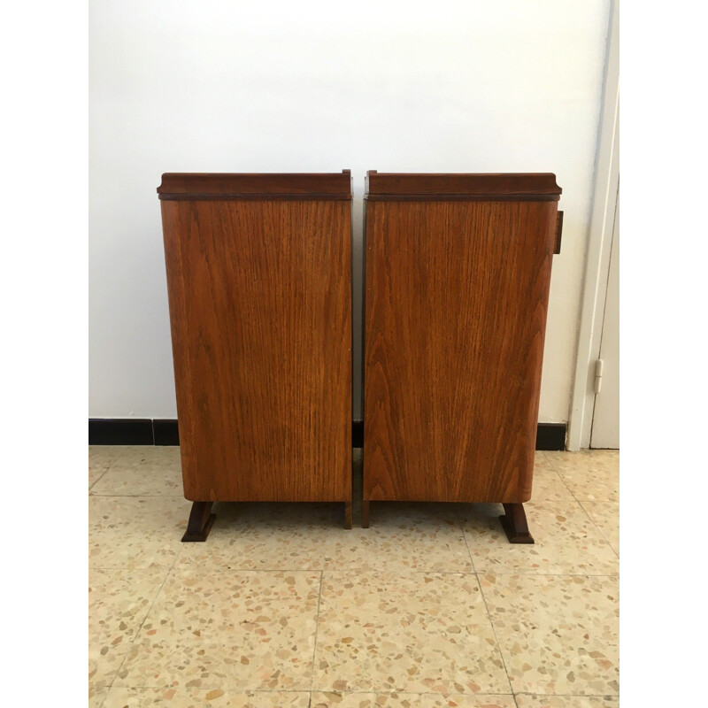 Pair of vintage oak night stands, 1950