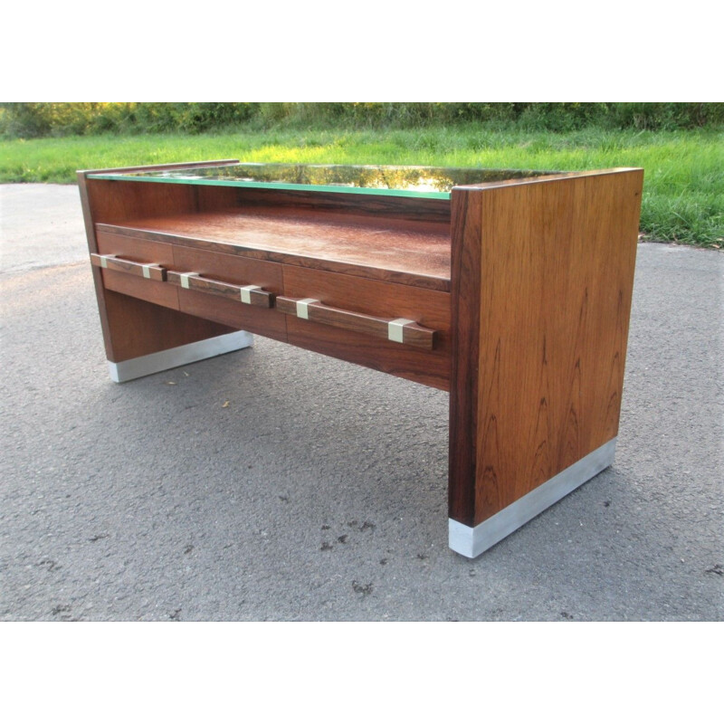 Vintage rosewood and glass enfilade, Denmark 1970