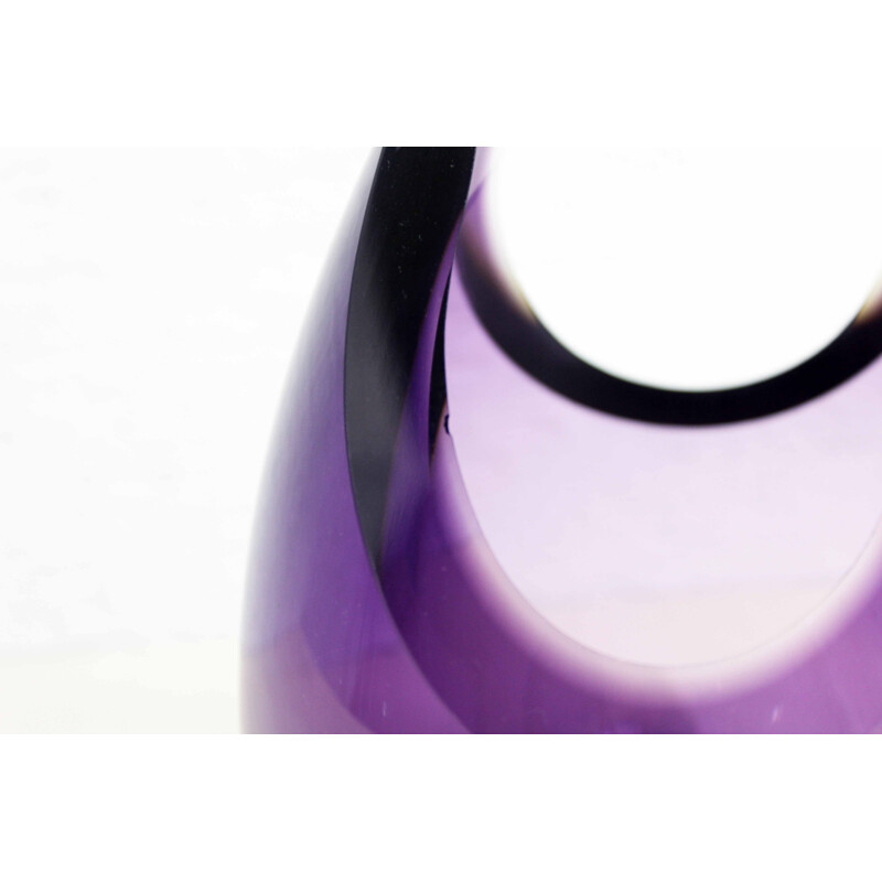 Vintage purple glass vase, 1970