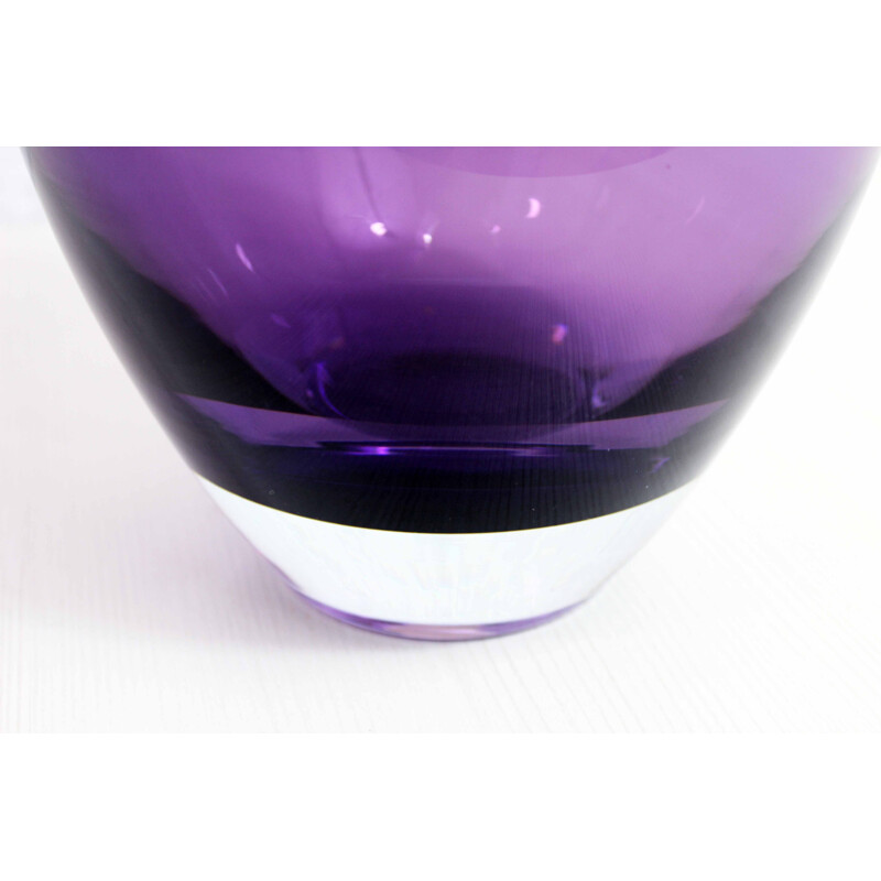 Vintage purple glass vase, 1970