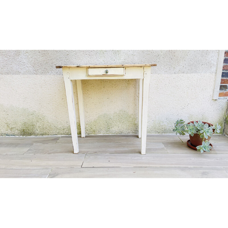 Patinated white vintage table