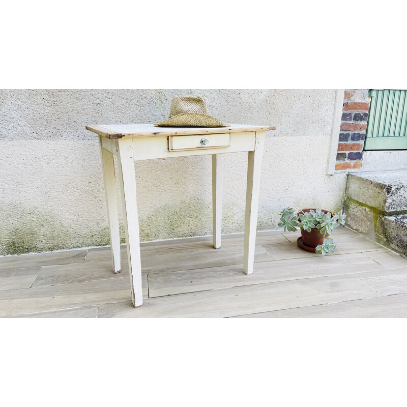 Patinated white vintage table