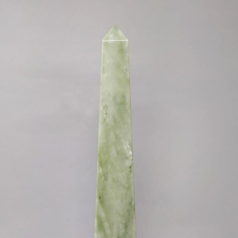 Vintage green marble obelisk handmade, Italy 1960s