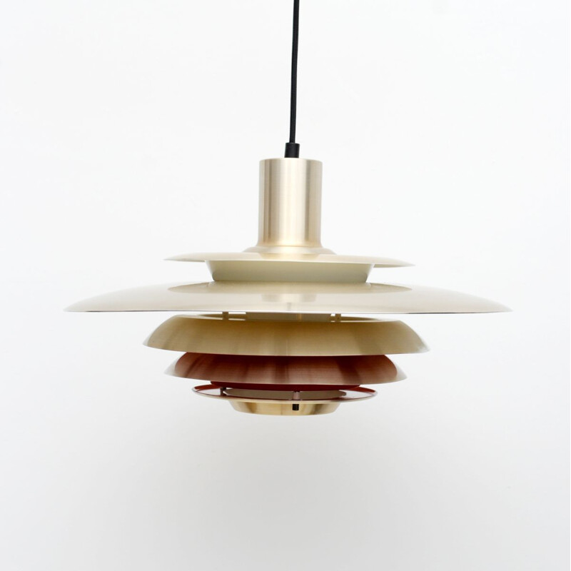 Mid century gold pendant lamp, Denmark 1960s