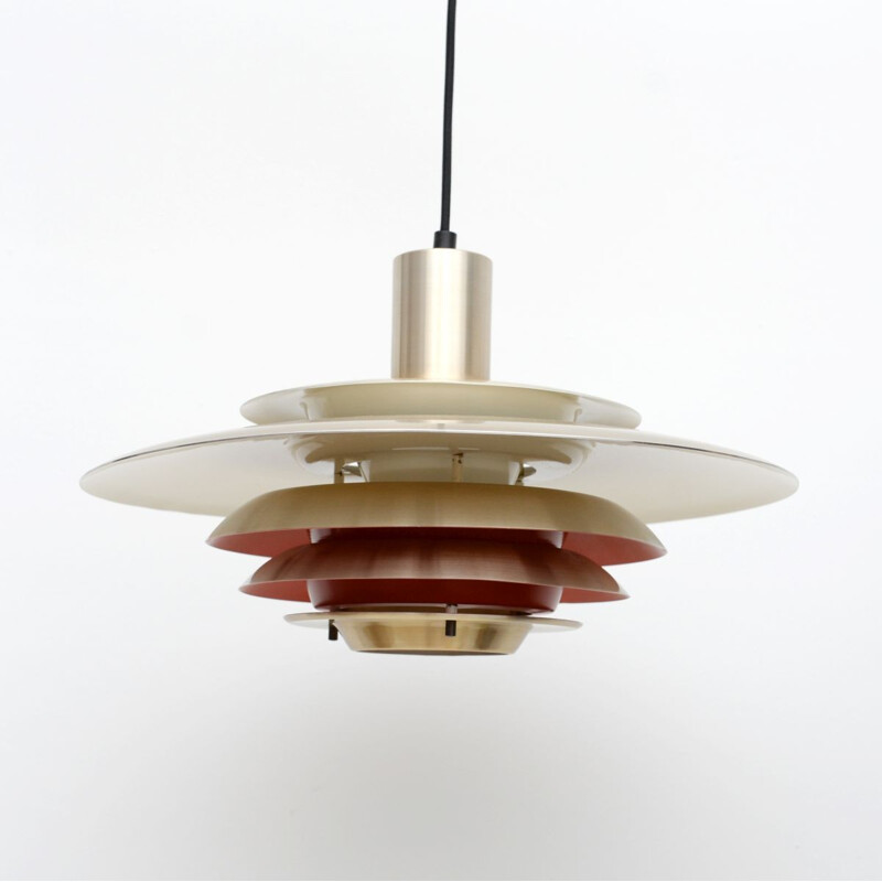 Mid century gold pendant lamp, Denmark 1960s