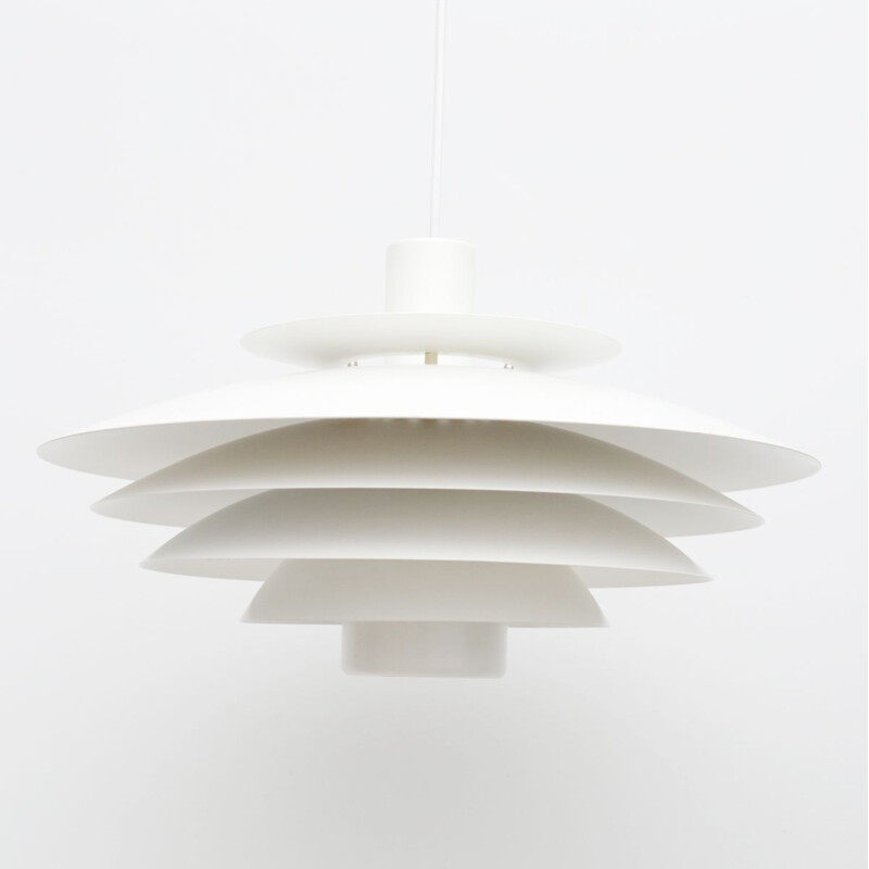 Vintage Form Light white pendant lamp, Denmark 1970s