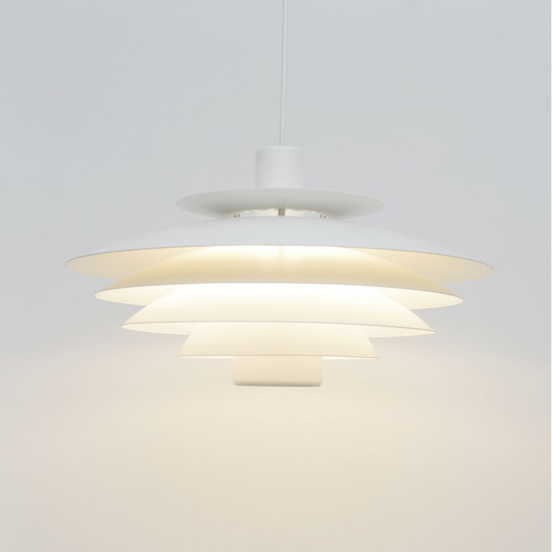 Vintage Form Light white pendant lamp, Denmark 1970s