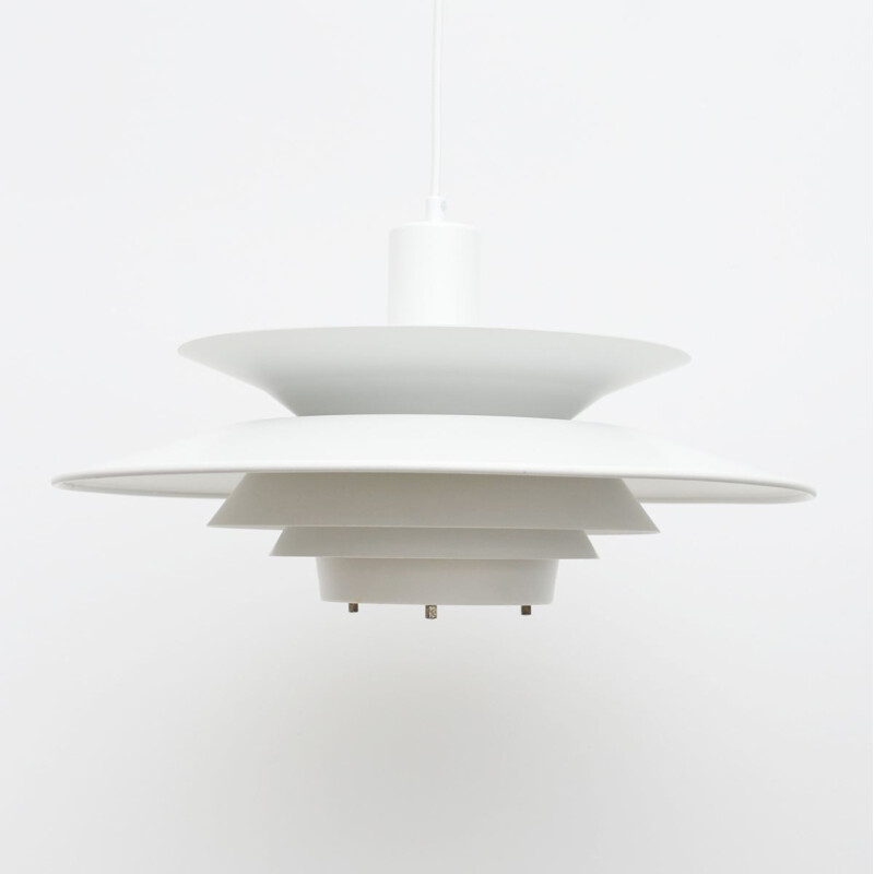 Vintage white pendant lamp, Denmark 1970s