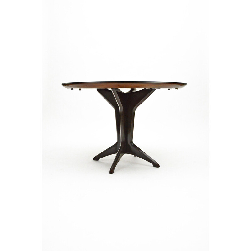 Italian vintage rosewood extending dining table, 1950s
